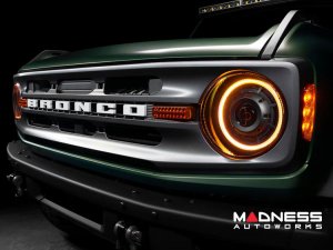 Ford Bronco Head Lights - Oculus Bi-LED Projector - Oracle - Amber